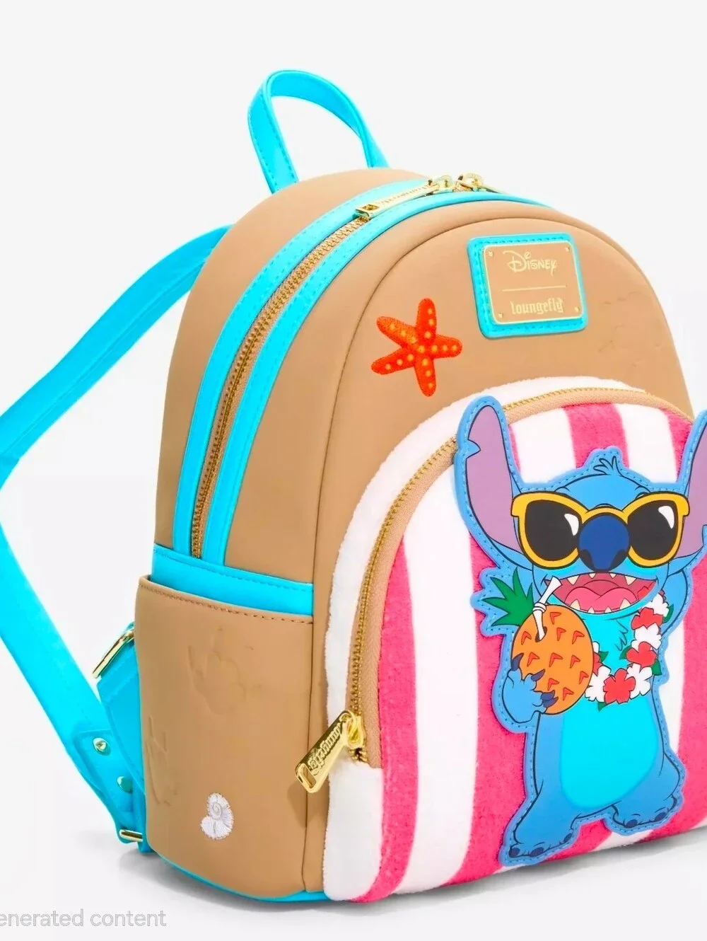 Loungefly Disney Lilo & Stitch Beach Towel Stitch Mini Backpack NWT